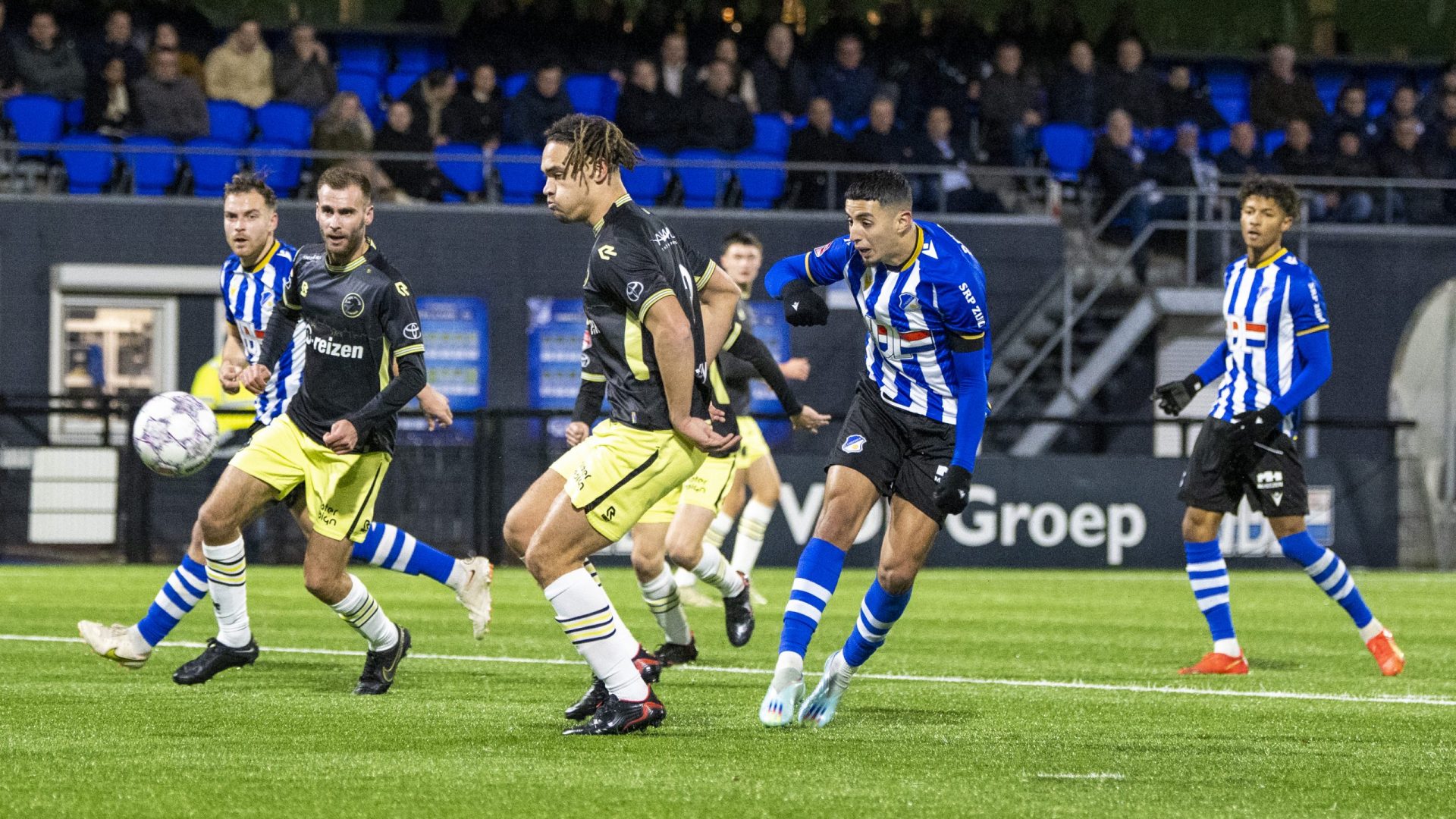 EINDHOVEN, 16-01-2023, Jan Louwers Stadium, Dutch Keukenkampioendivisie Football Season 2022/2023. FC Eindhoven - FC Den Bosch. FC Eindhoven player Naoufal Bannis scores the 2-0 during the match FC Eindhoven - FC Den Bosch